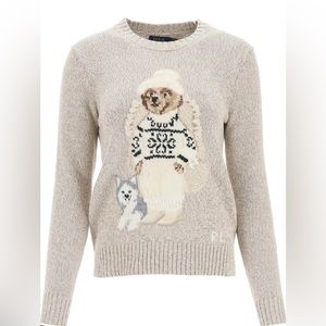 Polo Ralph Lauren Bear Embroidered Knit Sweater